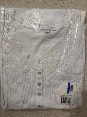 Eileen West Long Cotton White Nightgown-NWT